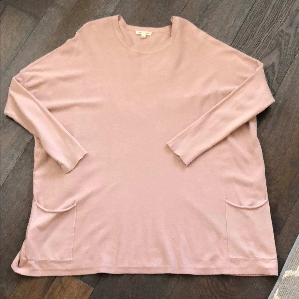 Cozy blush oversized tunic sweater